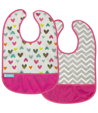 Kushies Lätzchen ohne Ärmel CleanBib Herz & Chevron