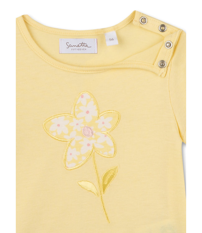 Sanetta Fiftyseven Baby Mädchen T-Shirt Blume gelb