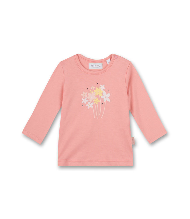 Sanetta Fiftyseven Baby Mädchen-Shirt langarm Blume rosa