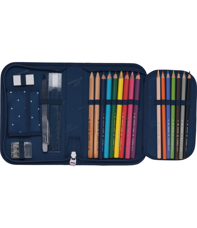 Beckmann Schulrucksack Classic 6-teiliges Set, Pet Friends Blue