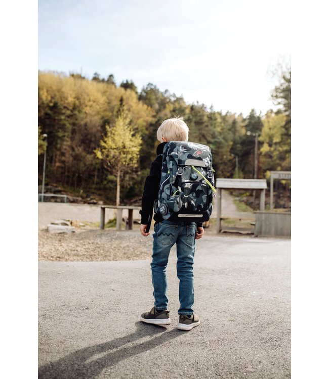 Beckmann Schulrucksack Classic 6-teiliges Set, Camo Rex