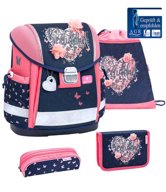 Belmil CLASSY Schulrucksack 4-teiliges-Set Beautiful Flowers