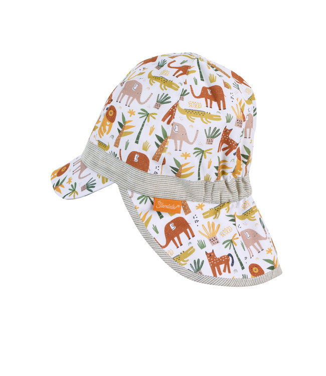 Sterntaler Jungen Schirmmütze mit Nackenschutz Safari Tiere UV 50+
