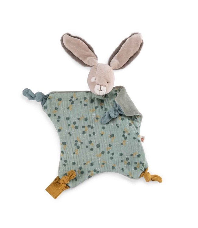 Moulin Roty Kuscheltuch mit Nuggihalter Kaninchen blau