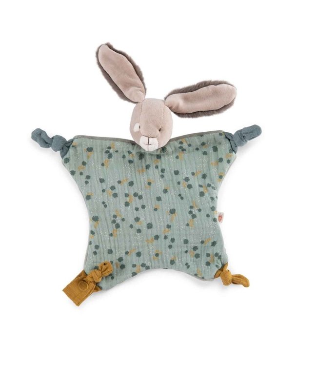 Moulin Roty Kuscheltuch mit Nuggihalter Kaninchen blau