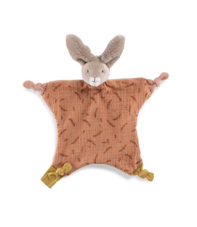 Moulin Roty Kuscheltuch mit Nuggihalter Kaninchen rosa