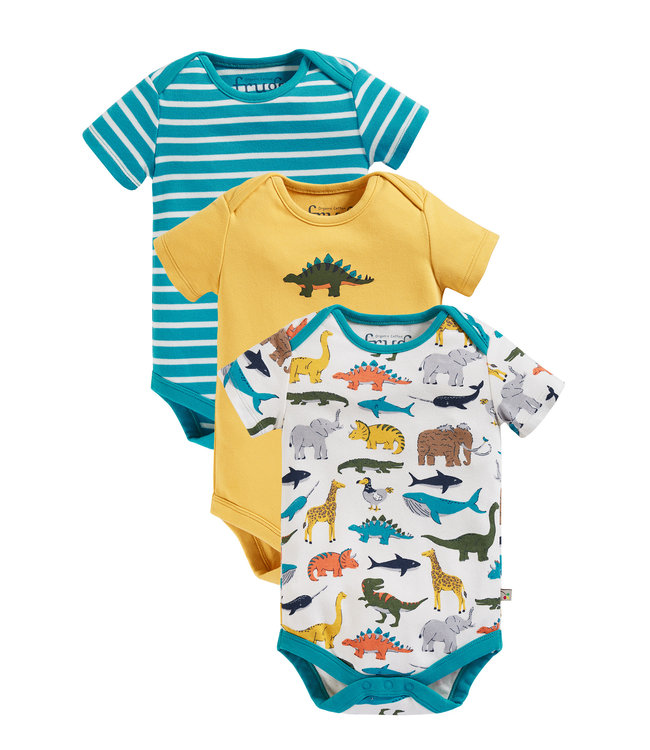 Frugi Baby Body 3er Pack Dino