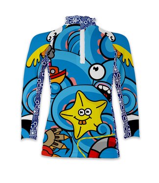 Uvea Kinder UV Badeshirt langarm Biarritz petite pieuvre