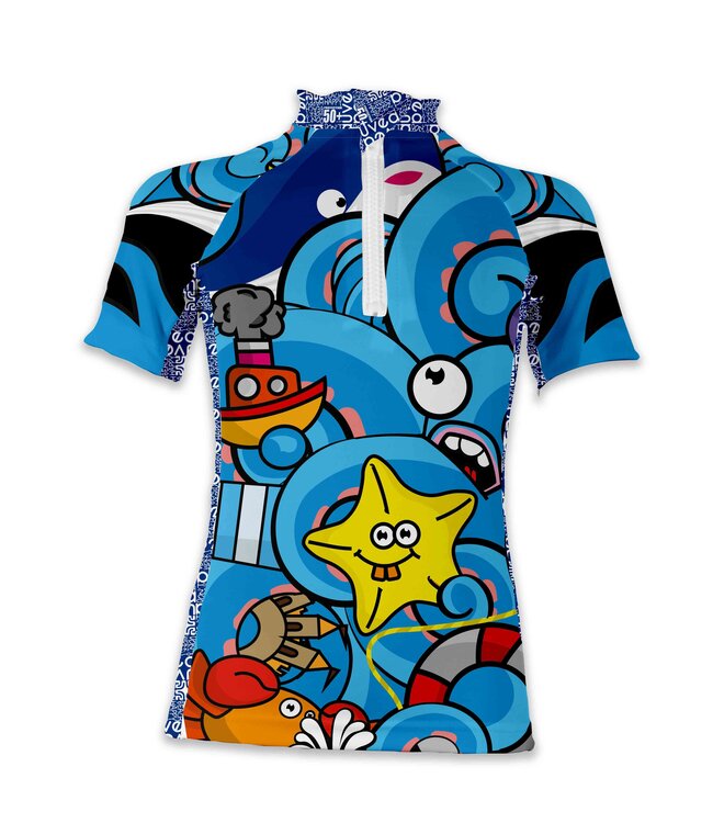 Uvea Kinder UPF 50+ Badeshirt kurzarm Biarritz la mer Monte