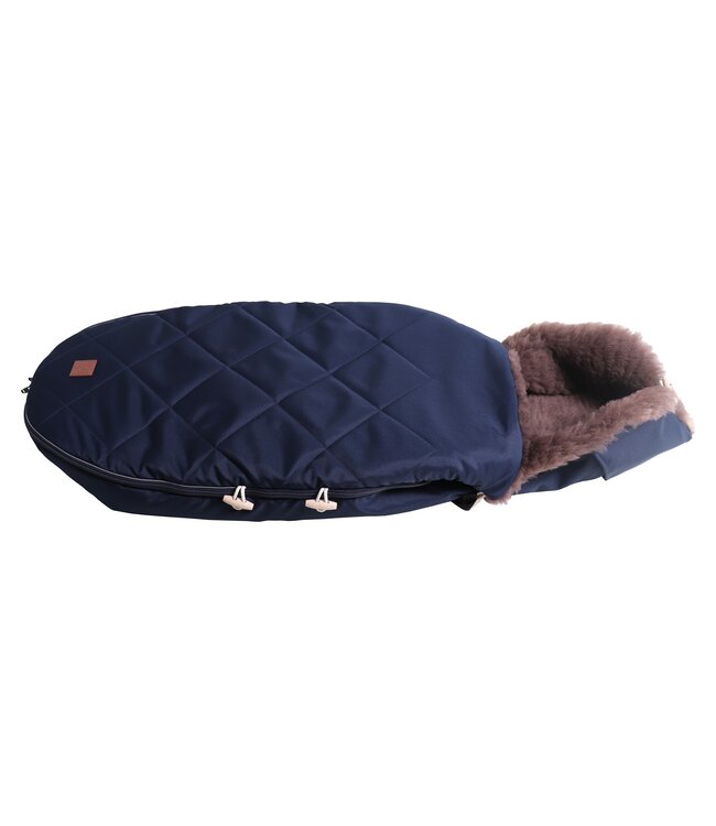 Kaiser Lammfell Fusssack Toffee navy