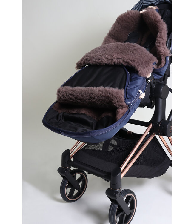 Kaiser Lammfell Fusssack Toffee navy