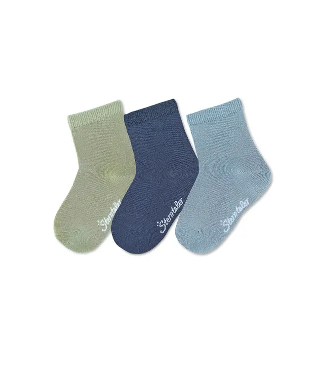 Sterntaler Bambus Socken 3er Pack uni blau