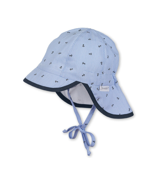 Sterntaler Baby Schirmmütze mit Nackenschutz Himmelblau UV30