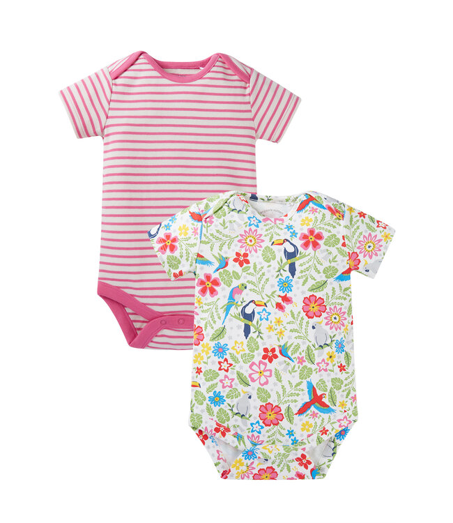 Frugi Baby Body 2er Pack Tropical Birds,