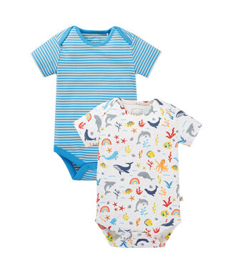 Frugi Baby Body 2er Pack Rainbow Sea