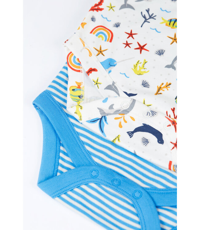Frugi Baby Body 2er Pack Rainbow Sea
