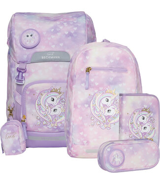 Beckmann Schulrucksack Classic  6-teiliges Set Unicorn Princess Purple