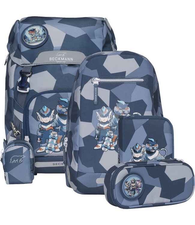 Beckmann Schulrucksack Classic 6-teiliges Set, Tiger Race