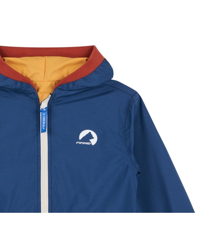 Finkid wendbare Regenjacke Muutuva denim/fox