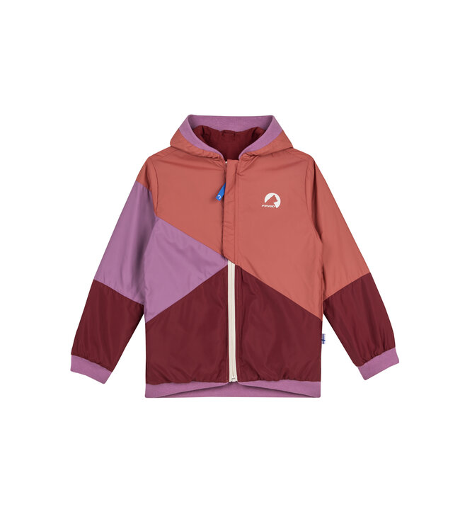 Finkid wendbare Regenjacke Muutuva cranberry/valerian