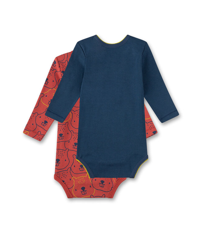 Sanetta Jungen Body 2er Pack langarm Biber