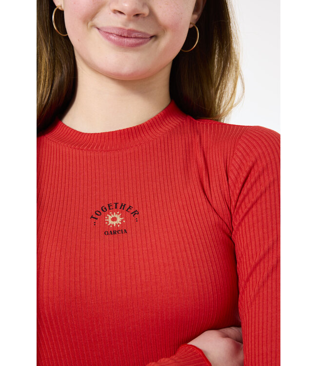 Garcia Mädchen Langarmshirt Together red