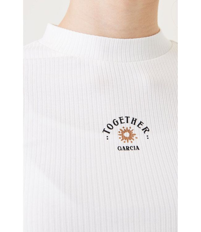 Garcia Mädchen Langarmshirt Together white