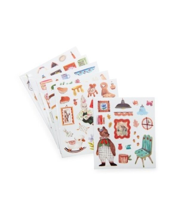 Moulin Roty  Malbuch mit Sticker "die Minouchkas"