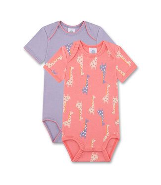 Sanetta Mädchen Body 2er Pack kurzarm Giraffe