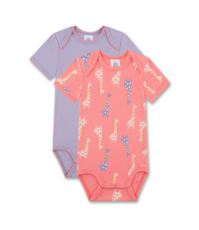 Sanetta Mädchen Body 2er Pack kurzarm Giraffe