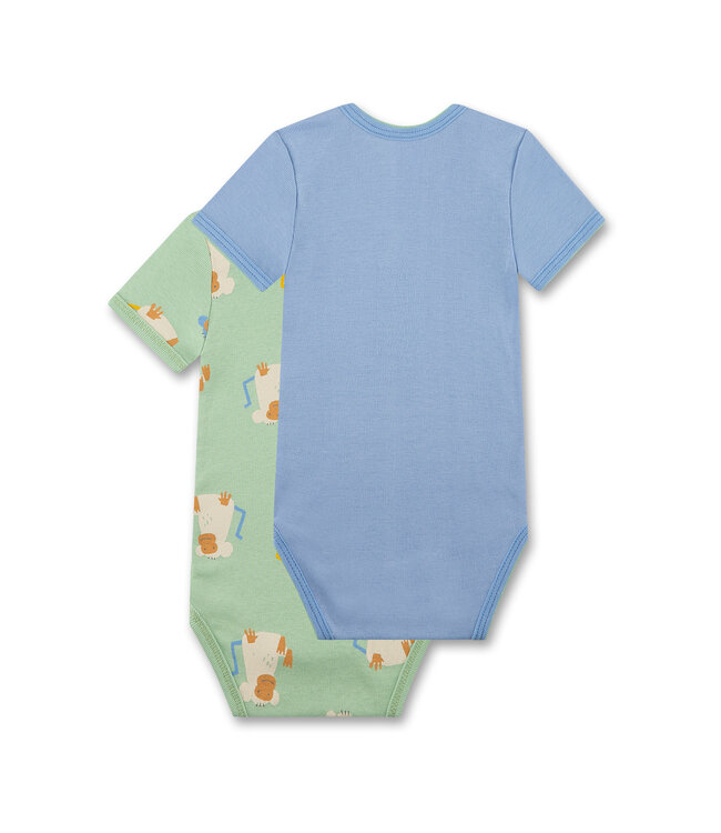 Sanetta Jungen Body 2er Pack kurzarm Affe