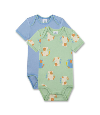 Sanetta Jungen Body 2er Pack kurzarm Affe