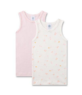 Sanetta Mädchen-Unterhemd (Doppelpack) Blumen