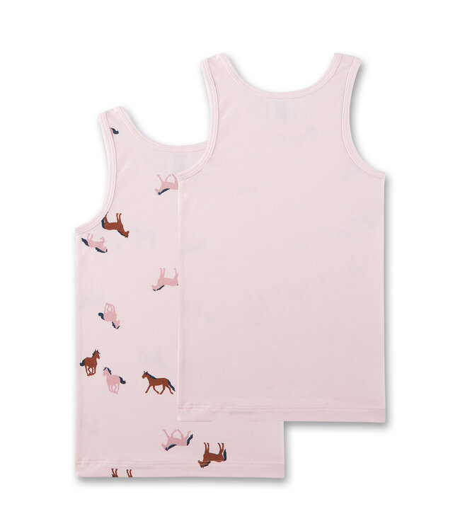 Sanetta Mädchen-Unterhemd (Doppelpack) Pferde