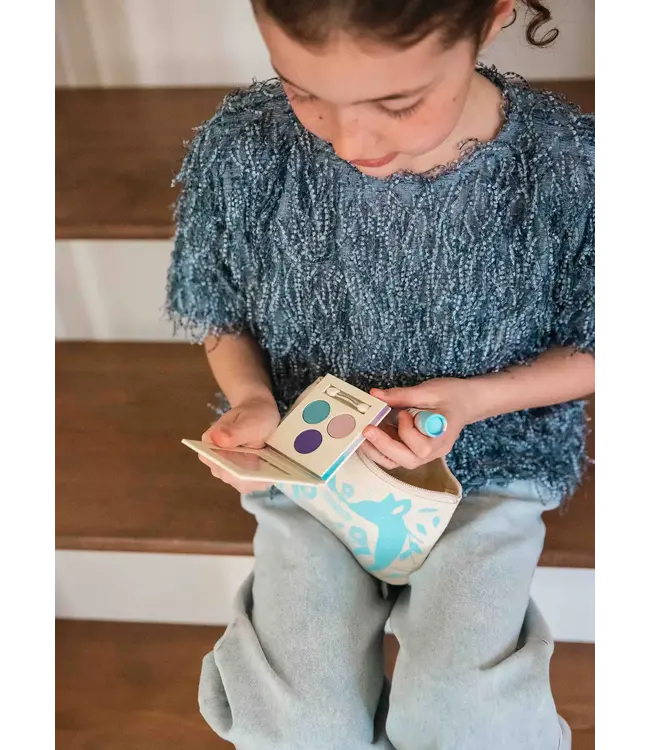 Namaki Glitzer-Kosmetiktasche für Kinder Blauer Fuchs