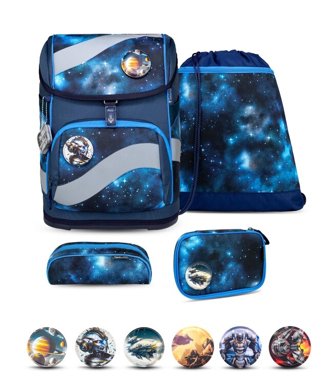 Belmil SMARTY Schulrucksack-Set Galaxy Light