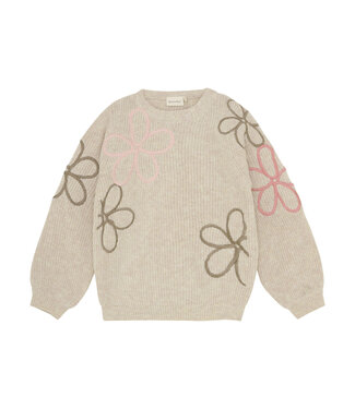 Minymo Mädchen Strickpullover Marshmallow White