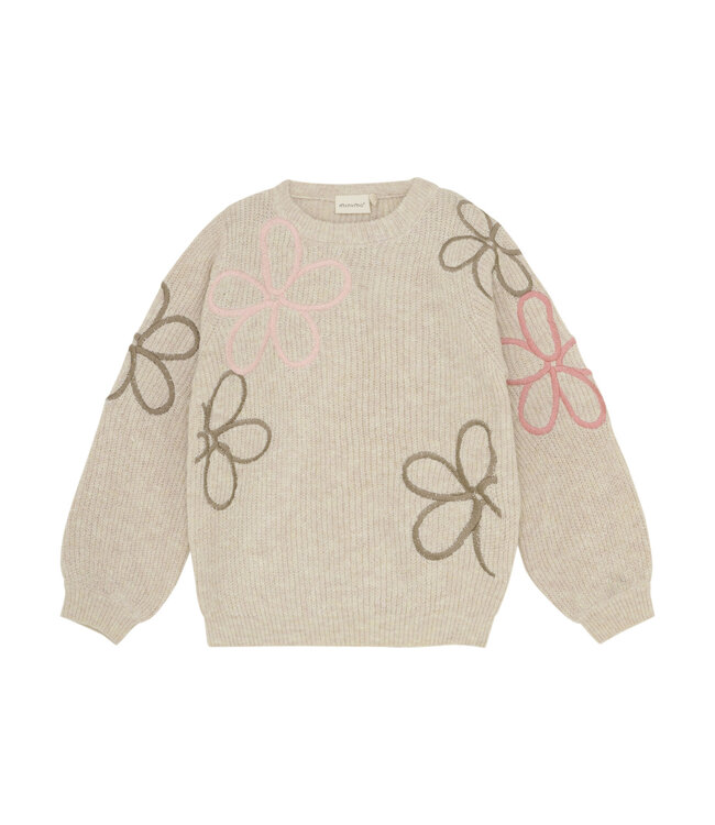Minymo Mädchen Strickpullover Marshmallow White