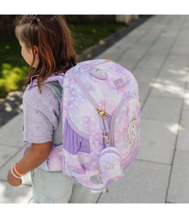 Beckmann Schulrucksack Active Air FLX 6-teiliges Set, Unicorn Princess Purple