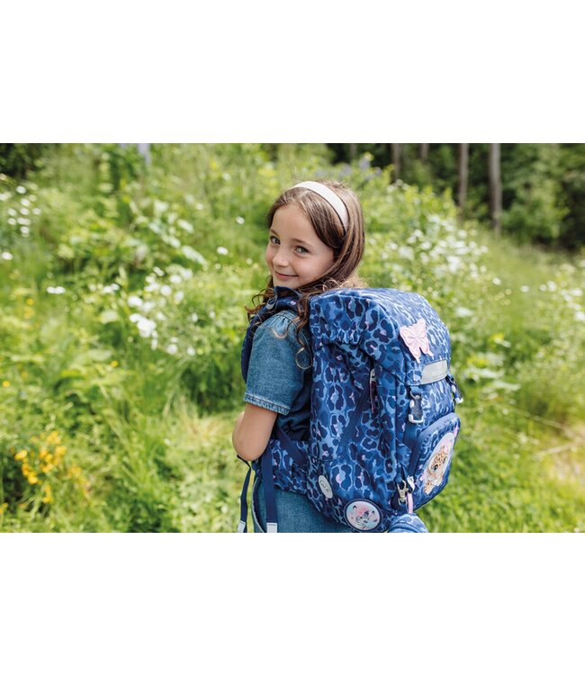 Beckmann Schulrucksack Classic 6-teiliges Set, Cheeta