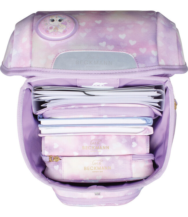 Beckmann Schulrucksack Plus Air 6-teiliges Set, Unicorn Princess Purple