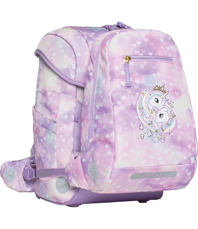 Beckmann Schulrucksack Plus Air 6-teiliges Set, Unicorn Princess Purple