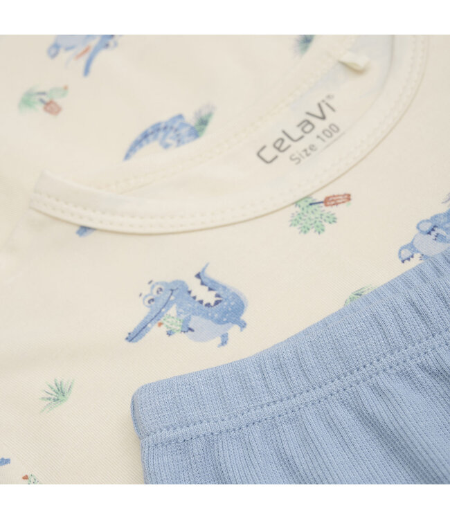 CeLaVi Kinder Bambus Pyjama Dusty Blue