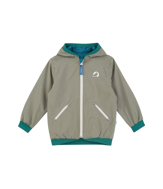 Finkid wendbare Regenjacke Muutuva vetiver/deep jungle