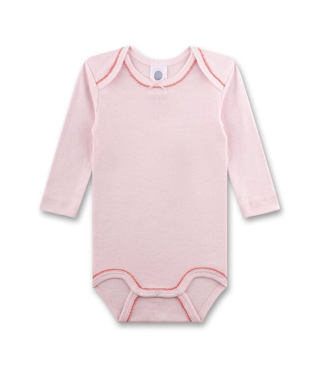 Sanetta Mädchen Body 2er Pack langarm Rosa und Weiß mit Vögeln