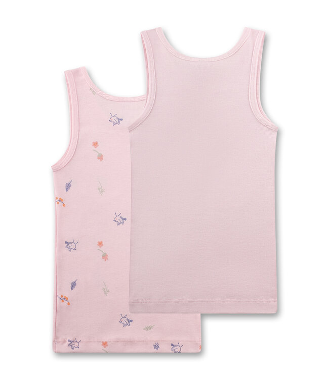 Sanetta Mädchen-Unterhemd (Doppelpack) rosa Vögel