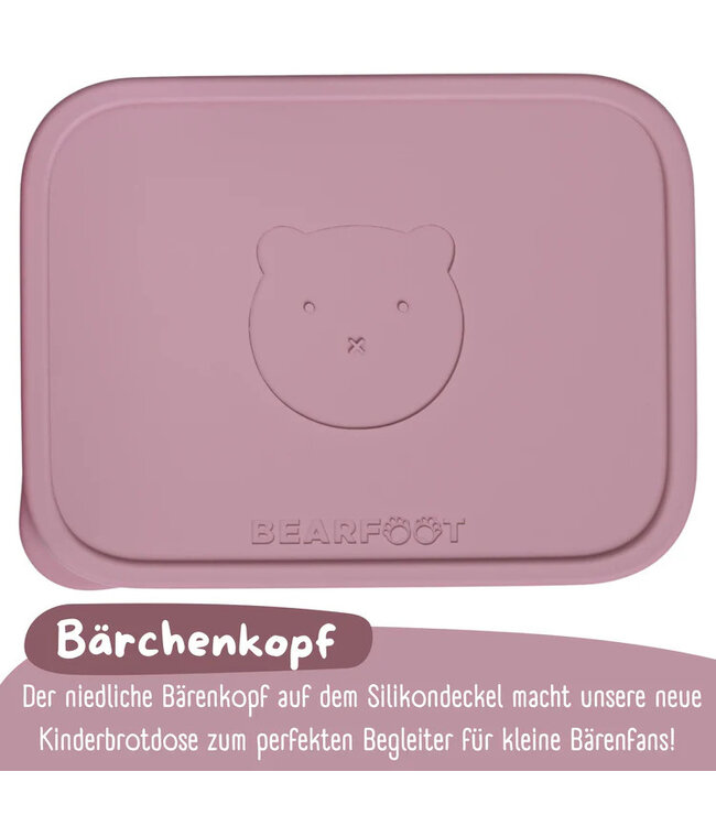 Bearfoot Brotdose Edelstahl mit Silikoneinsatz Rosa