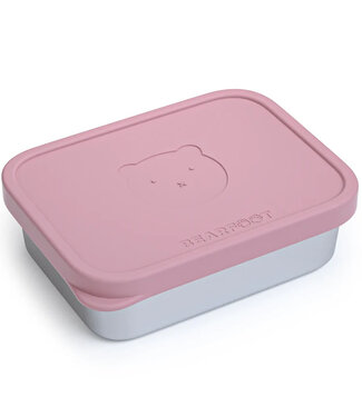 Bearfoot Brotdose Edelstahl mit Silikoneinsatz Rosa