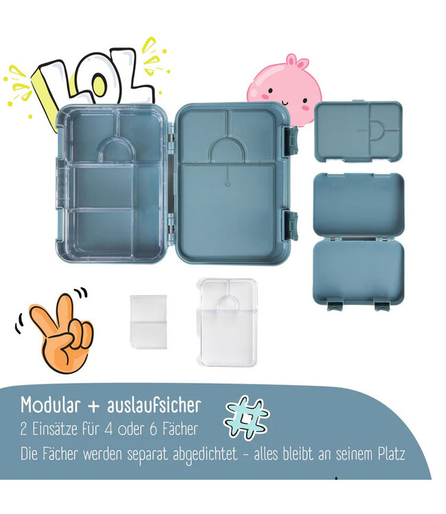 Bearfoot Brotdose Bento box Bagger blau