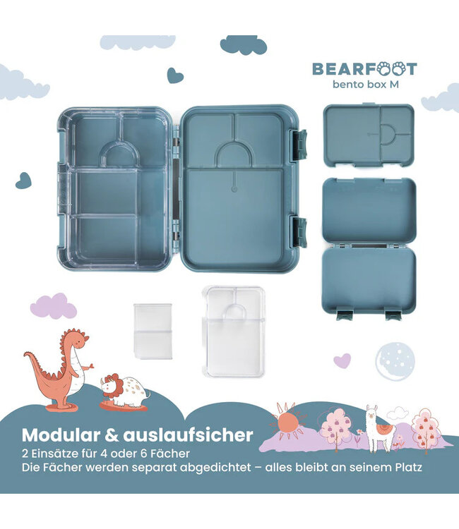 Bearfoot Brotdose Bento box Bagger blau